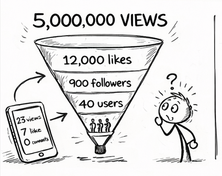 Views vs Followers Funnel