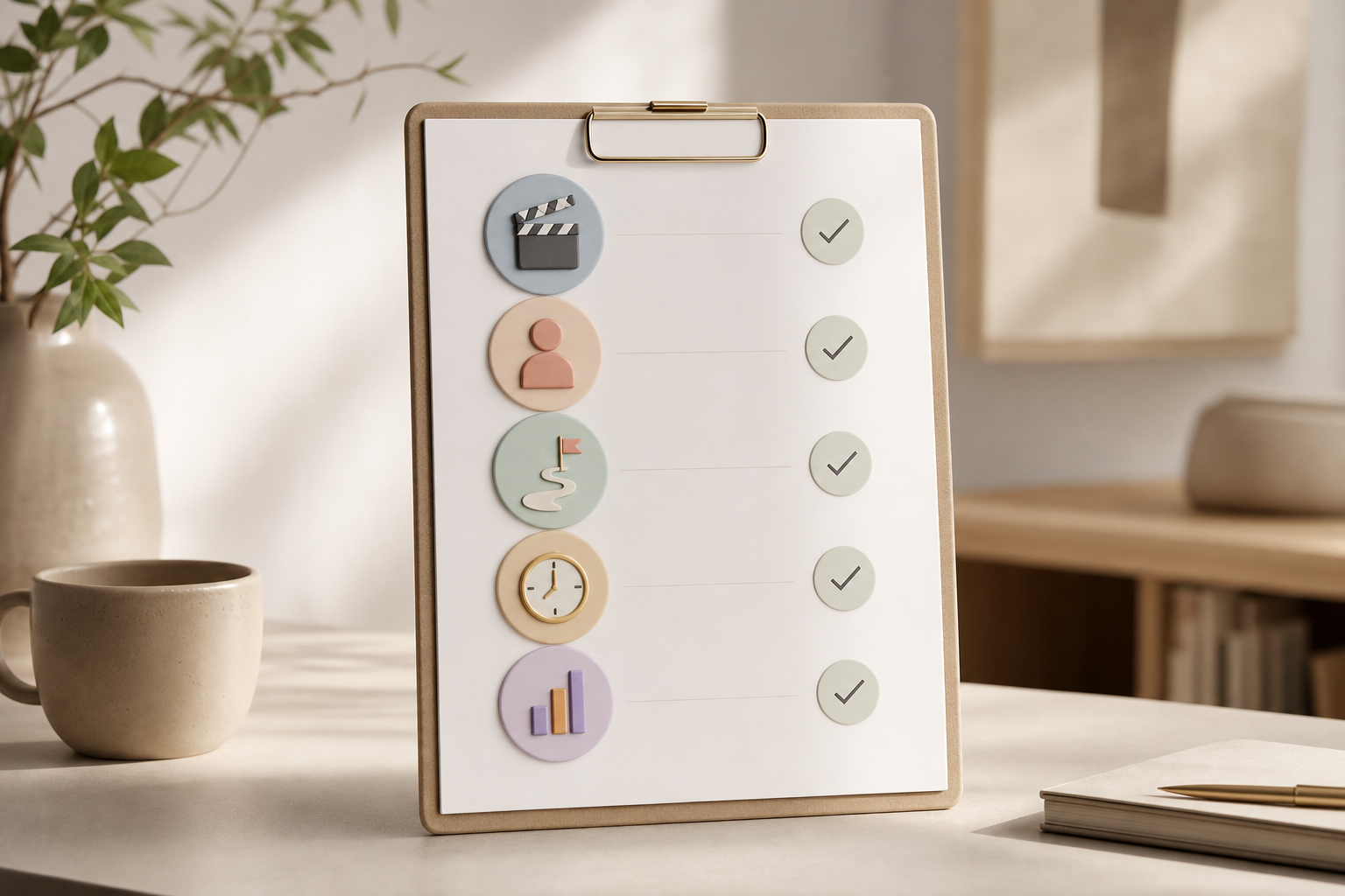 startup checklist visual