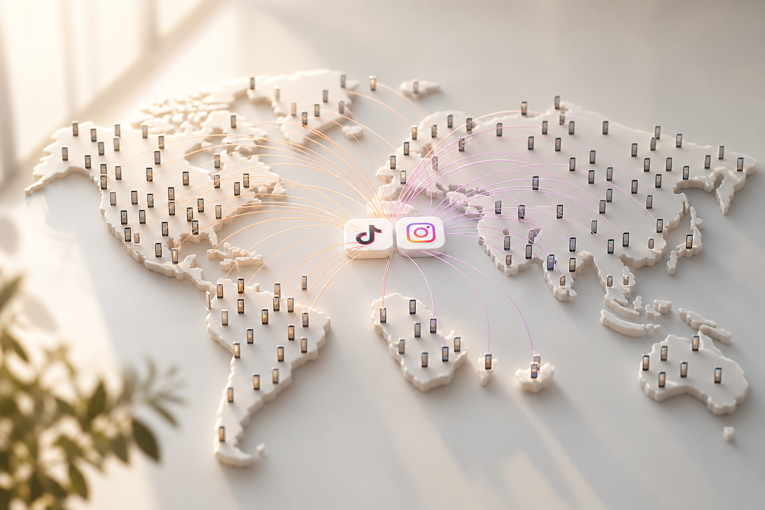 Distribution network map for AI UGC course campaigns